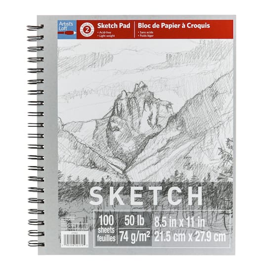 6 Pack: Sketch Pad by Artist's Loft, 8.5 inch x 11 inch, Size: 9.88 x 0.88 x 11, White